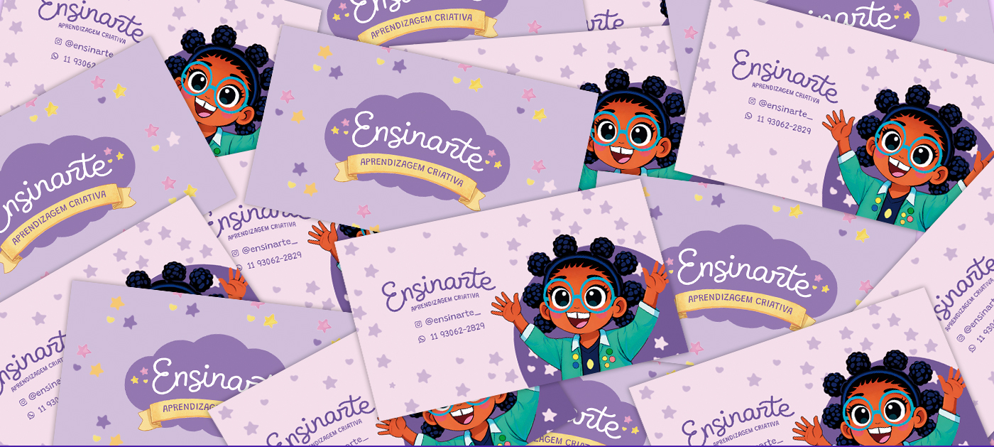 Cartões de visita da Ensinarte