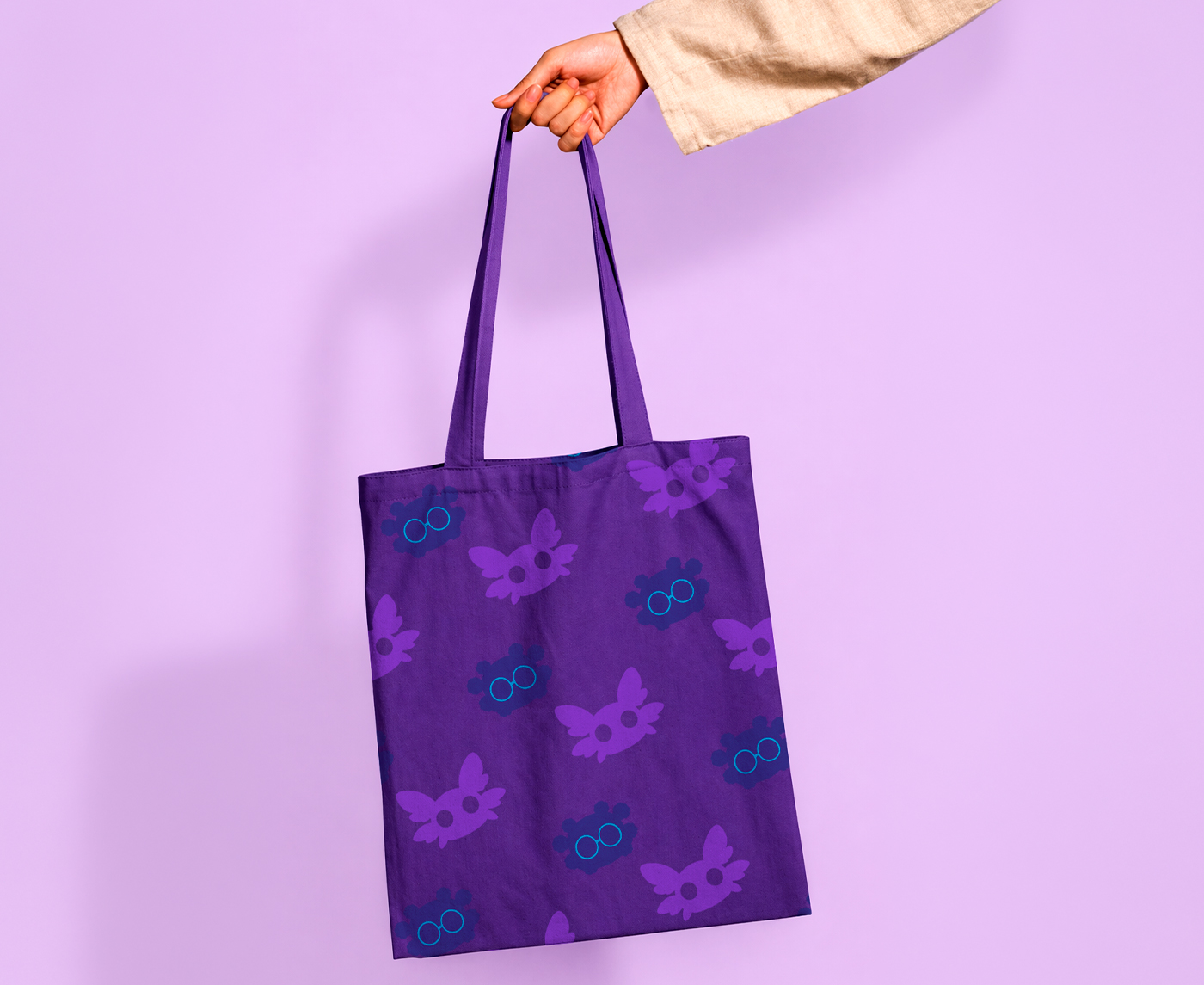 Ecobag com grafismos da identidade Ensinarte