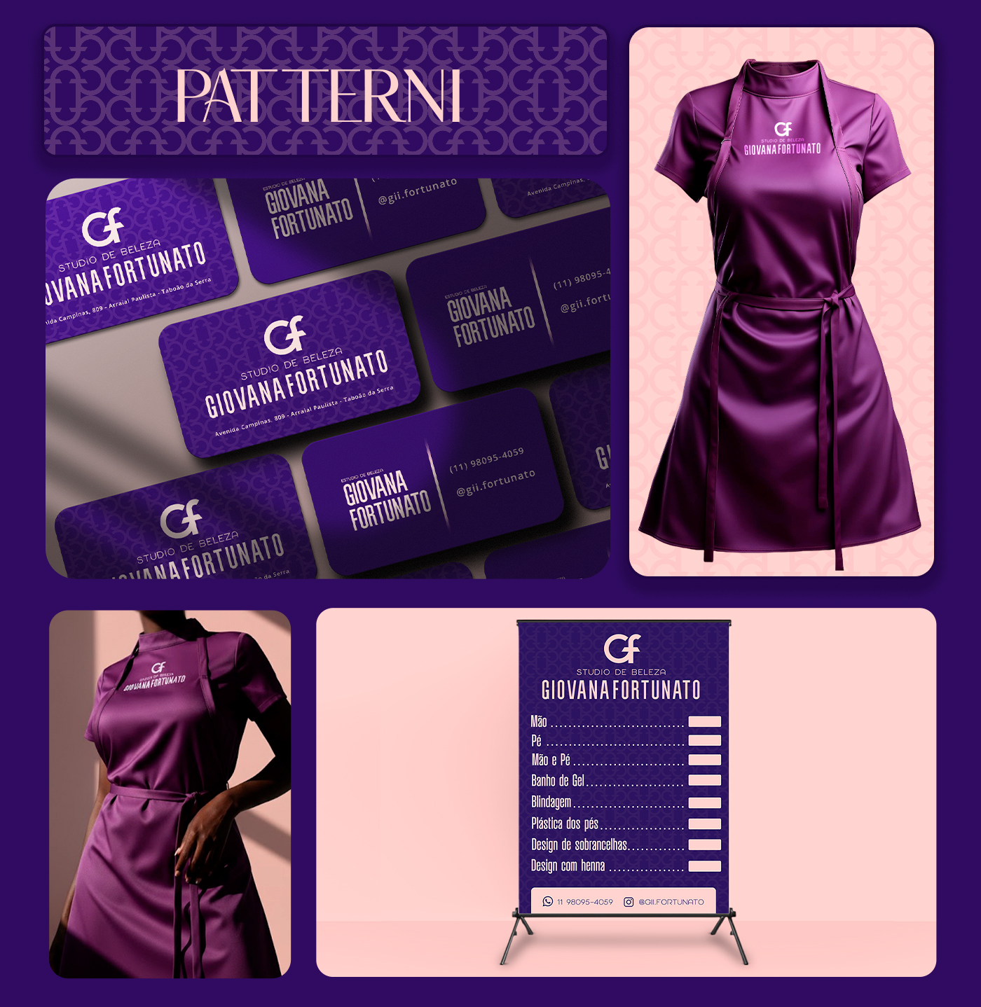 Padrões, papelaria e uniformes